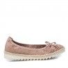 Zapatos planos Refresh rosa tipo bailarina con lazo cosido suela combinada en goma y yute 06955405