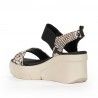 Sandalias cuña D'Angela con estampado serpiente y correa elàstica