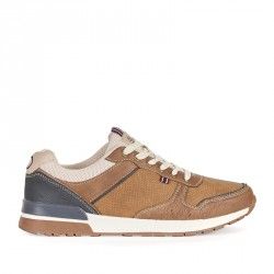 Zapatos sport Sweden Klë marrón combinada con azul y crema - Querol online