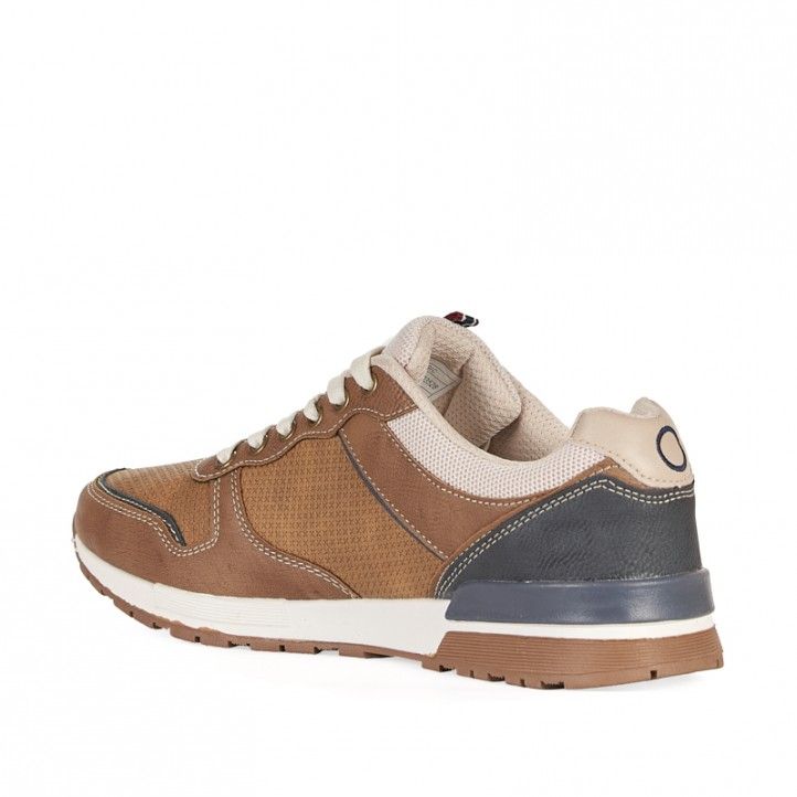 Zapatos sport Sweden Klë marrón combinada con azul y crema - Querol online