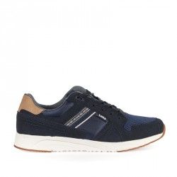 Zapatos sport Lois azules con cordones y suela blanca - Querol online