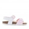 sandalias GARVALIN rosas con topos blancos