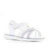 sandalias QUETS! blancas con detalles grises