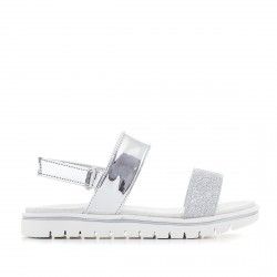 sandalias QUETS! plateadas con tira en tobillo - Querol online