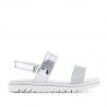 sandalias QUETS! plateadas con tira en tobillo