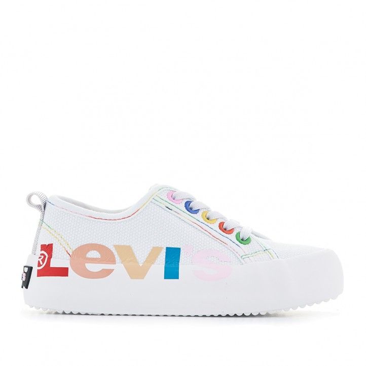 Zapatillas lona Levi's Kids blancas con letras de colores
