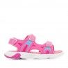 sandalias QUETS! rosa con detalles azules