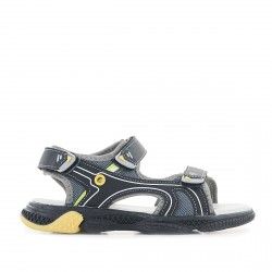 sandalias QUETS! negras con partes amarillas - Querol online