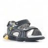 sandalias QUETS! negras con partes amarillas