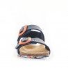 sandalias GARVALIN azules oscuro con hebilla naranja