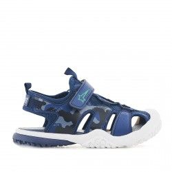 sandalias QUETS! azules con dibujo militar - Querol online