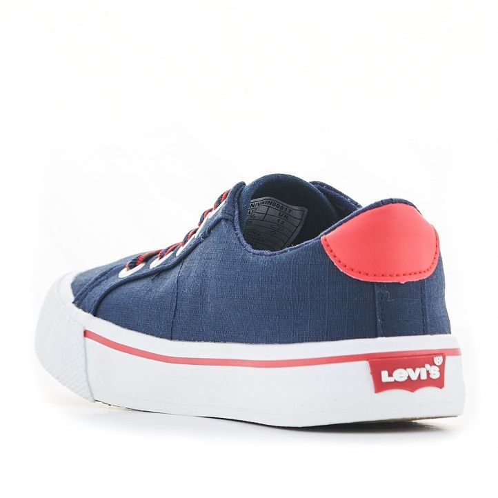 Zapatillas lona Levi's azules con línea azul y roja - Querol online