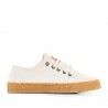 Zapatillas lona SHOECOLOGY beige y cordones