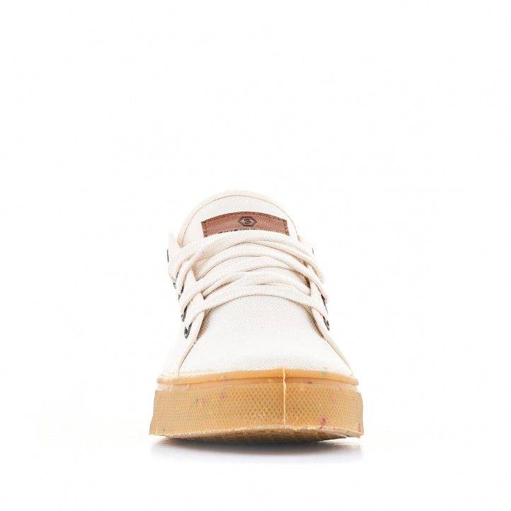 Zapatillas lona SHOECOLOGY beige y cordones - Querol online