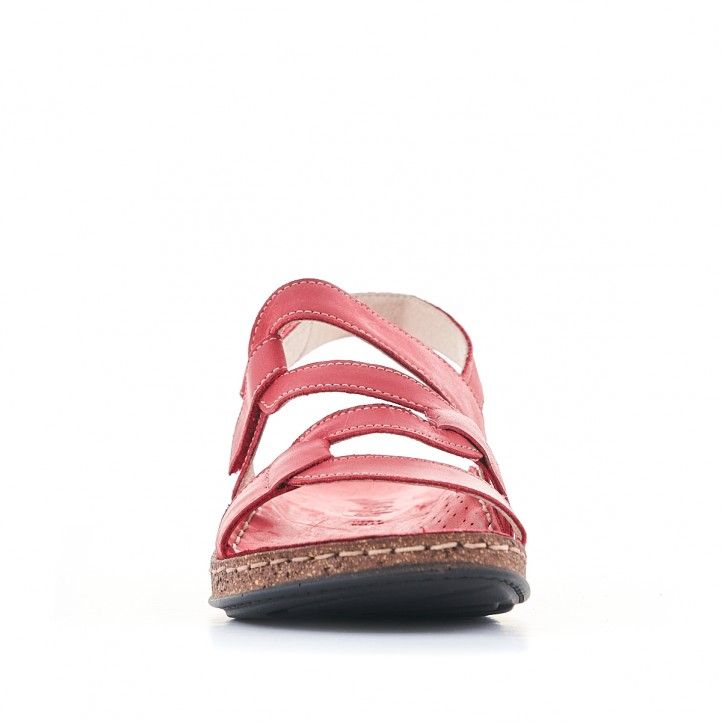 Sandalias planas Walk & Fly rojas con tiras en cadena - Querol online