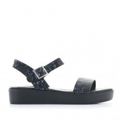 Sandalias plataformas Redlove negras animal print - Querol online