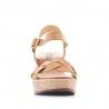 Sandalias tacón You Too marrones con tira trenzada