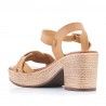 Sandalias tacón You Too marrones con tira trenzada