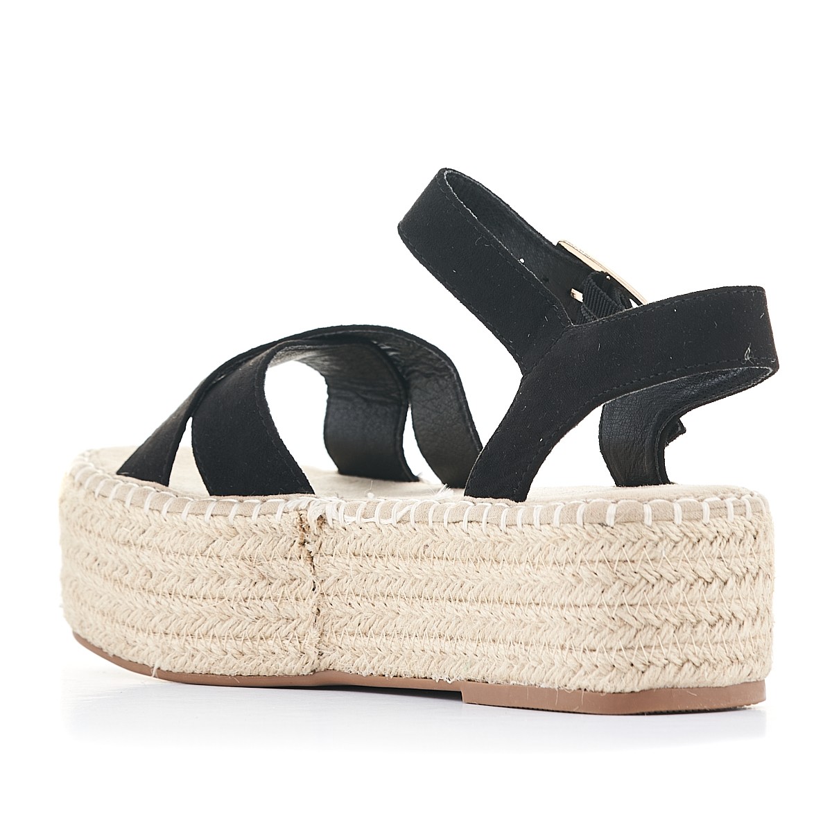 Sandalias Plataformas De Plataforma Con Tiras Negras Y Hebilla Owel | Querol