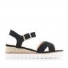 Sandàlies falca Owel negres amb sola de dos estils