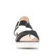 Sandalias cuña Owel negras con suelo de dos estilos - Querol online