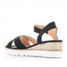 Sandàlies falca Owel negres amb sola de dos estils