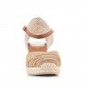 Sandàlies falca Viguera d'espart amb capdavantera marró arrugada