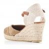 Sandalias cuña Viguera de esparto con puntera marrón arrugada