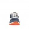 Zapatillas deporte Lois azules con cordones en blanco y detalles en naranja