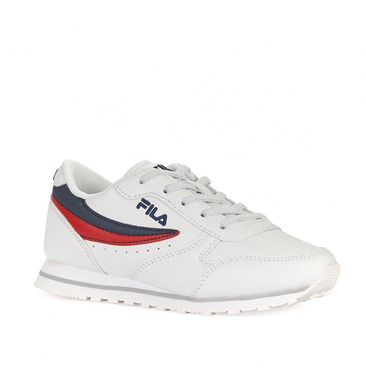 Zapatillas deporte Fila blancas con franja azul y roja - Querol online