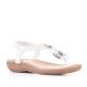 Sandalias planas Amarpies blancas con adornos metalizados - Querol online