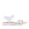 sandàlies Pablosky blanques amb trenat en la tira davantera