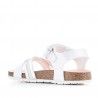 sandàlies Pablosky blanca i rosa agafada al turmell