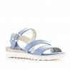 Sandalias planas Zen azules con doble tira delantera