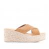 Sandalias plataformas Redlove con doble tira cruzada y marrones claro
