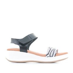 Sandalias cuña Redlove con banda animal print y suela blanca - Querol online