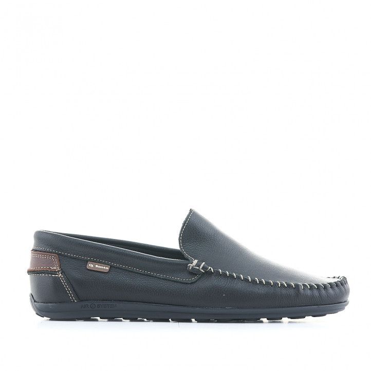 Zapatos vestir DJSANTA negros con detalles en marrón - Querol online