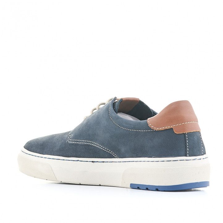 Zapatos sport Baerchi azules con detalles en cuero - Querol online