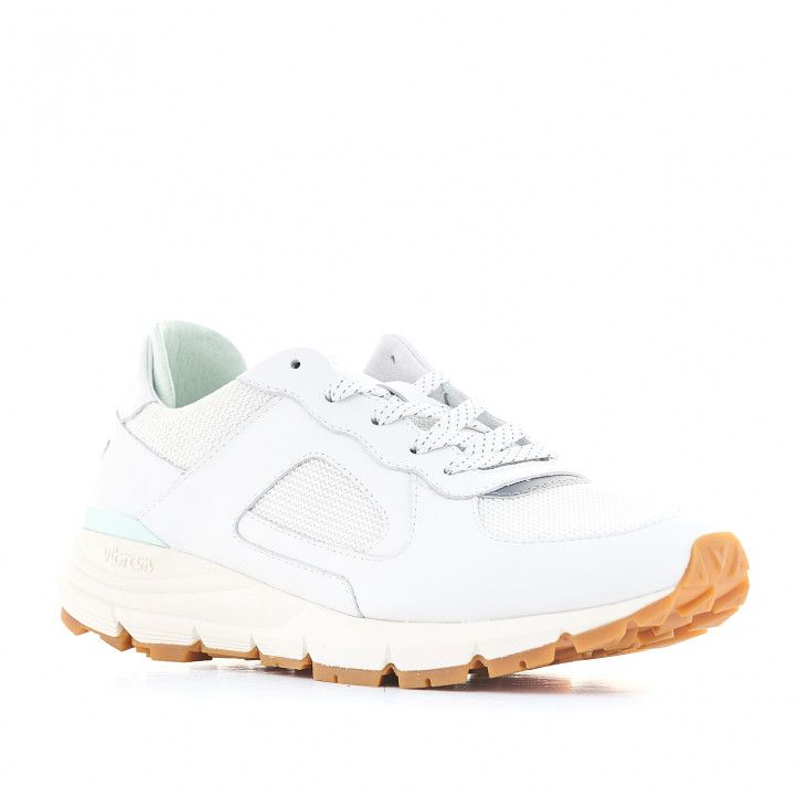 Zapatillas deportivas CLAE blancas con interior verde claro - Querol online