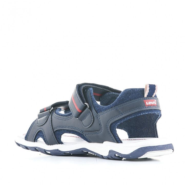 sandalias Levi's Kids azules con logo en rojo - Querol online