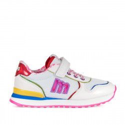 Zapatillas deporte MustangKids blancas con suela rosa - Querol online