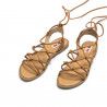Sandalias planas Mustang marrones con detalle de nudos en el empeine