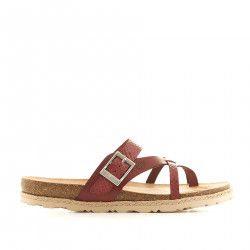 Sandàlies planes Yokono vermelles amb detalls animal print - Querol online