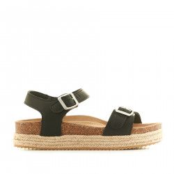 Sandàlies plataformes Owel negres amb plataforma i doble corda - Querol online