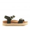 Sandalias plataformas Owel negras con plataforma y doble cuerda