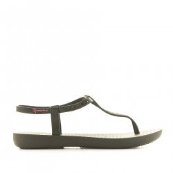 Chanclas Ipanema negras con logo en rosa - Querol online