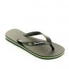 chanclas Ipanema negras con línea amarilla y verde