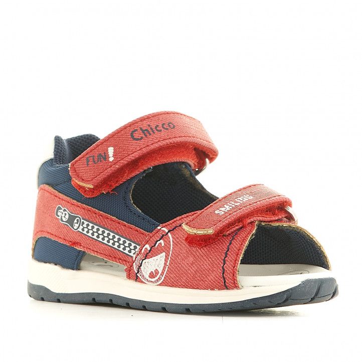 Sandalias abotinadas Chicco rojas con interior blanco - Querol online