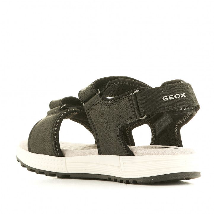 sandàlies Geox negres amb detalls grisos i dues tires - Querol online