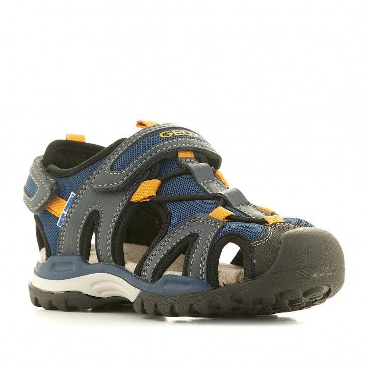 sandàlies Geox blaves tancades amb detalls grocs - Querol online